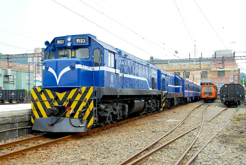 R123、機次位R40，ILLSMP鐵道迷團體[兩鐵慢活]專列259次編組於鶯歌站。20100828。